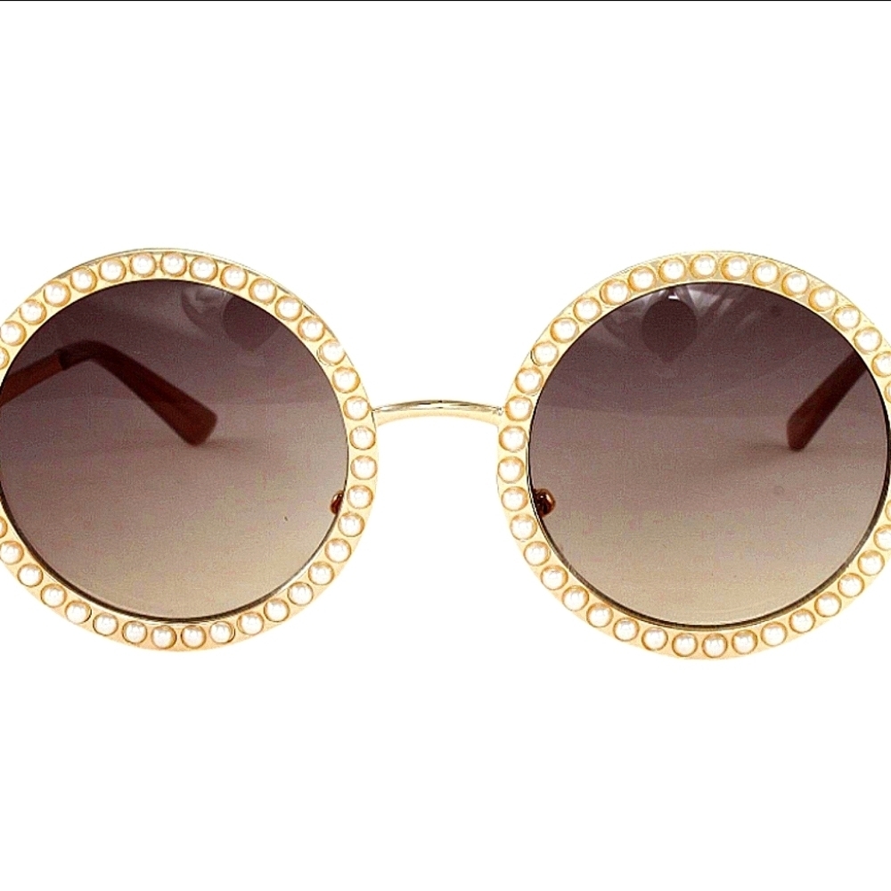 Guess Chic Sunglasses Pearl White Girly Gold Lense Red Guess Glasses Case - Picture 8 of 12